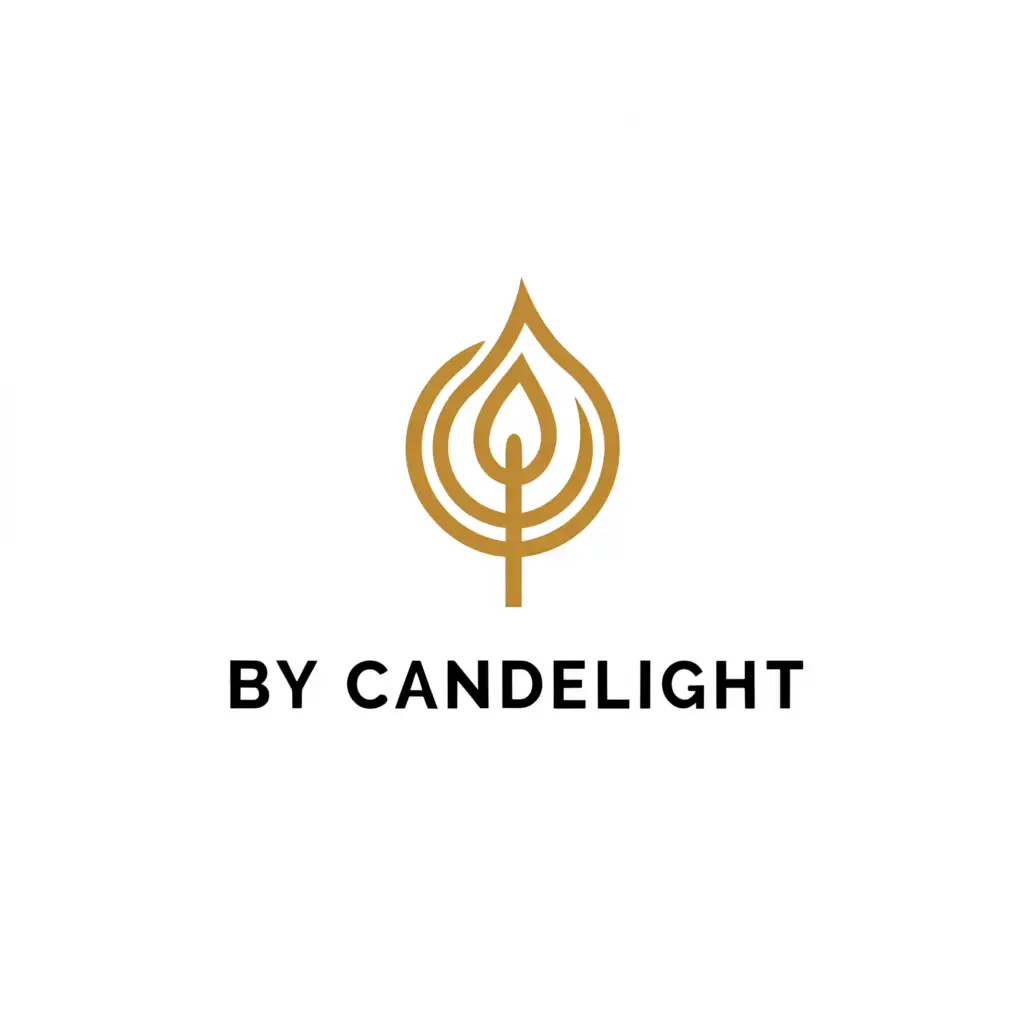 a logo design,with the text "By candlelight", main symbol:Candle,Минималистичный,be used in Красота и спа industry,clear background