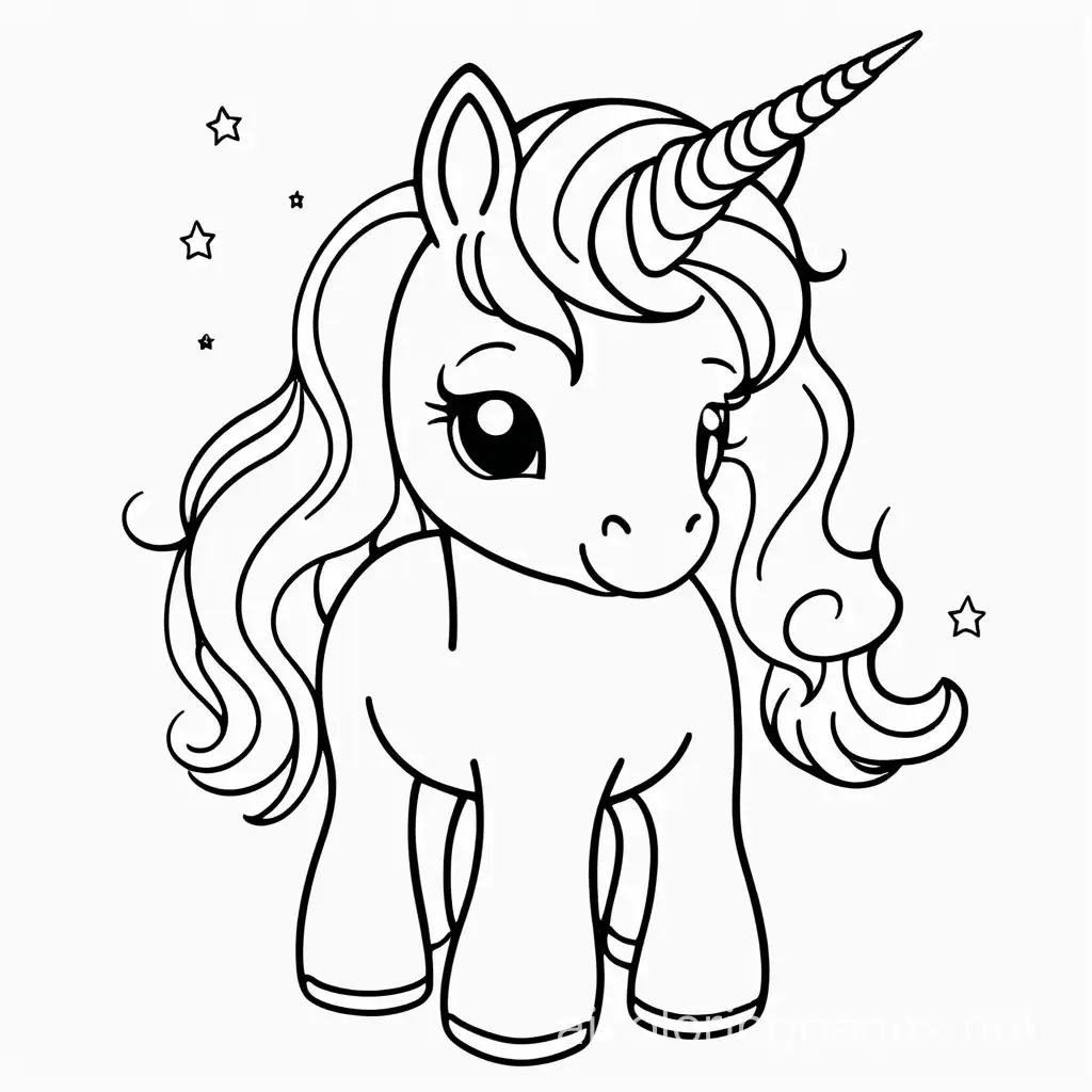 Simple-Cute-Baby-Ethereal-Celestial-Unicorn-Coloring-Page