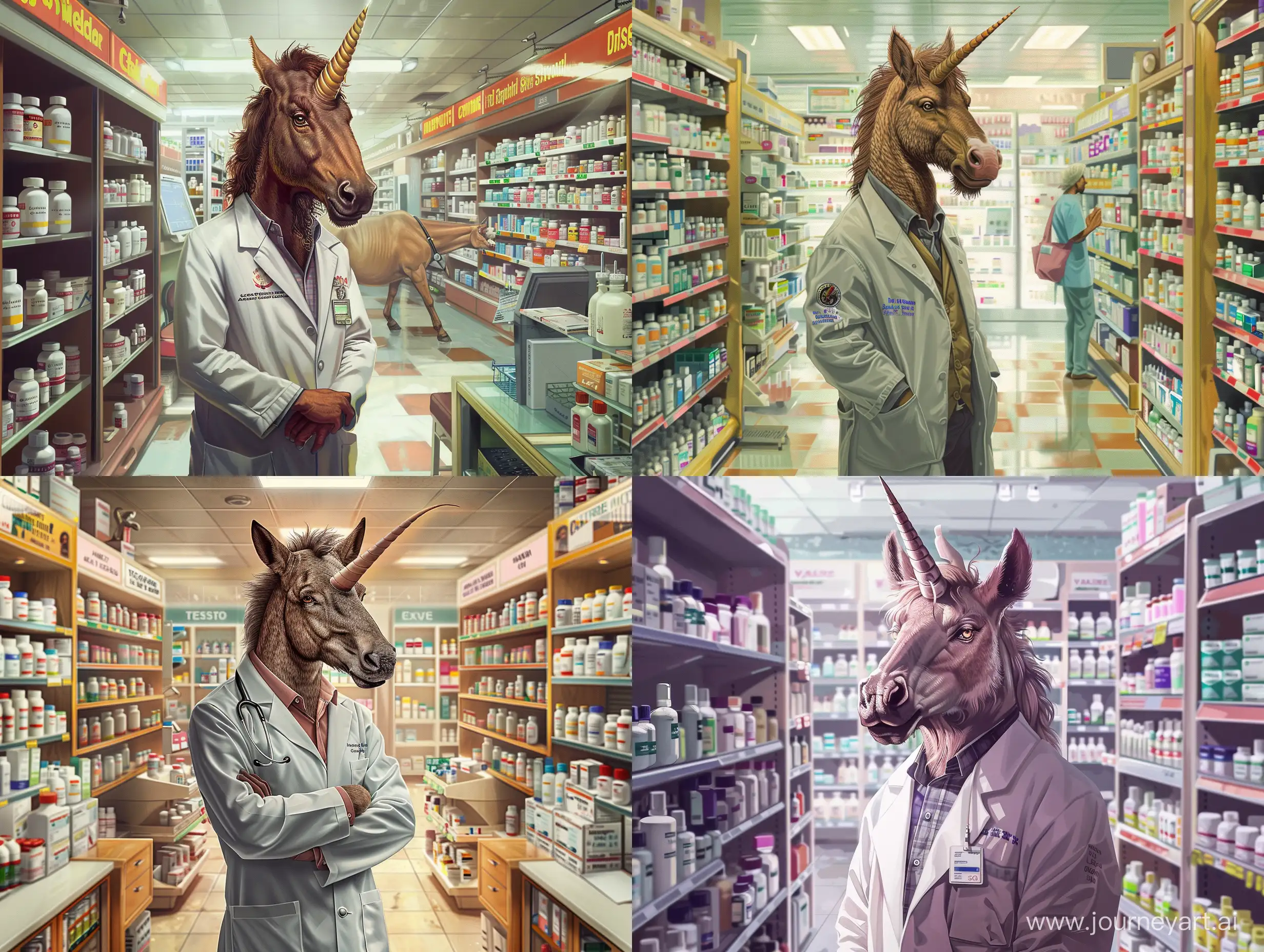 Modern-Centaur-Pharmacist-in-HighDefinition-Lab-Coat-at-21st-Century-Retail-Pharmacy
