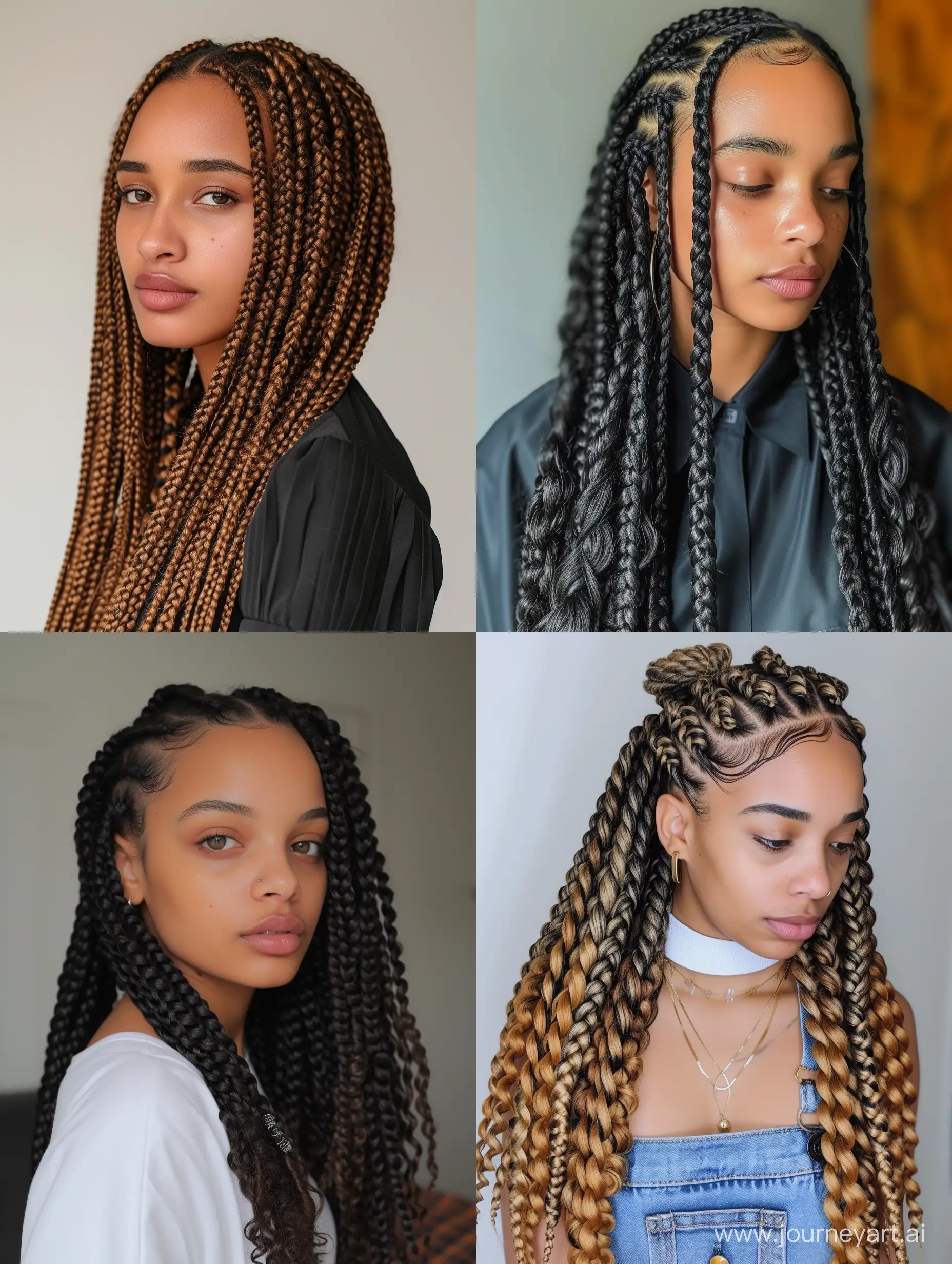 spring braided hairstyles box braids with curls for white women 2024