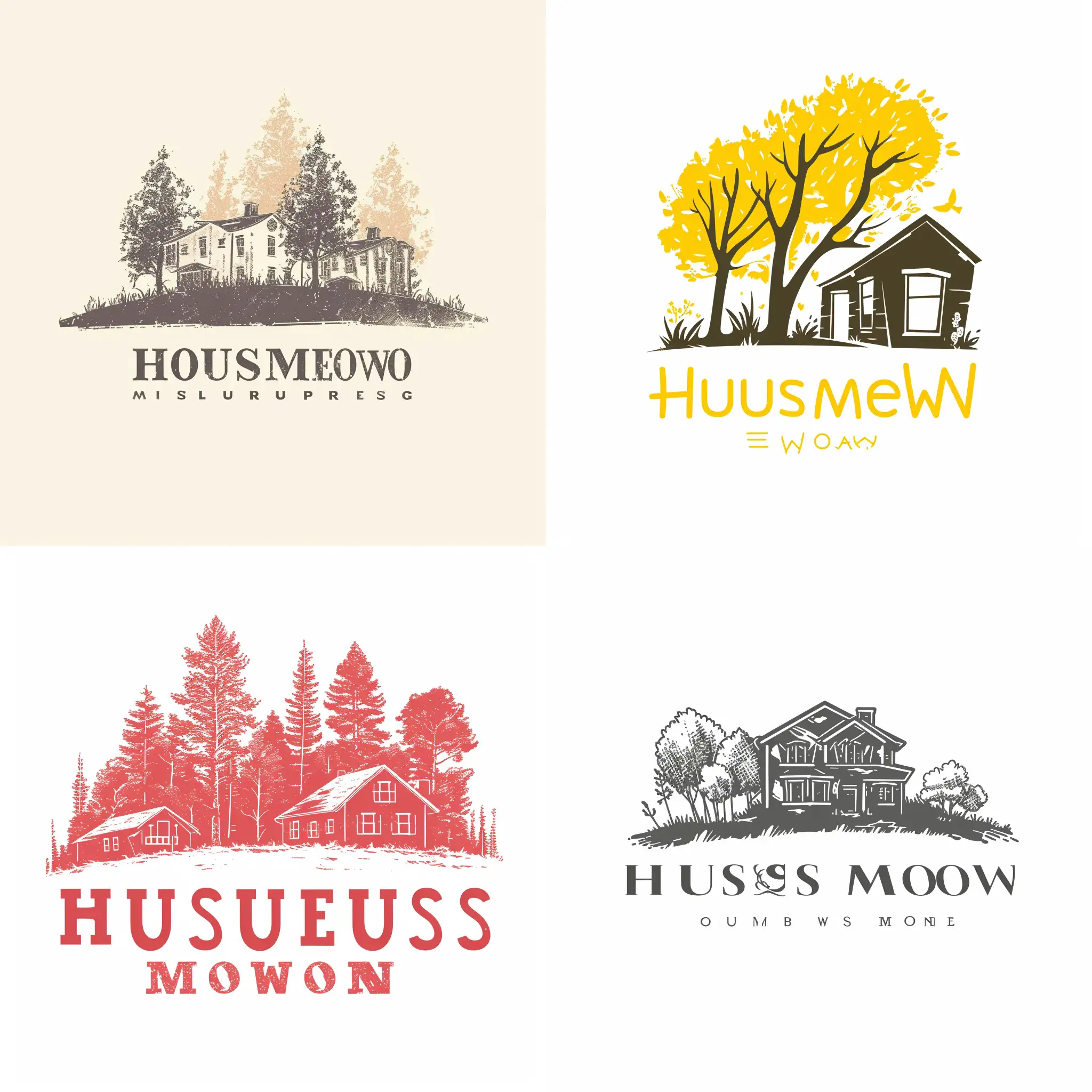 Логотип для сайта по продаже домов с названием Дом луг