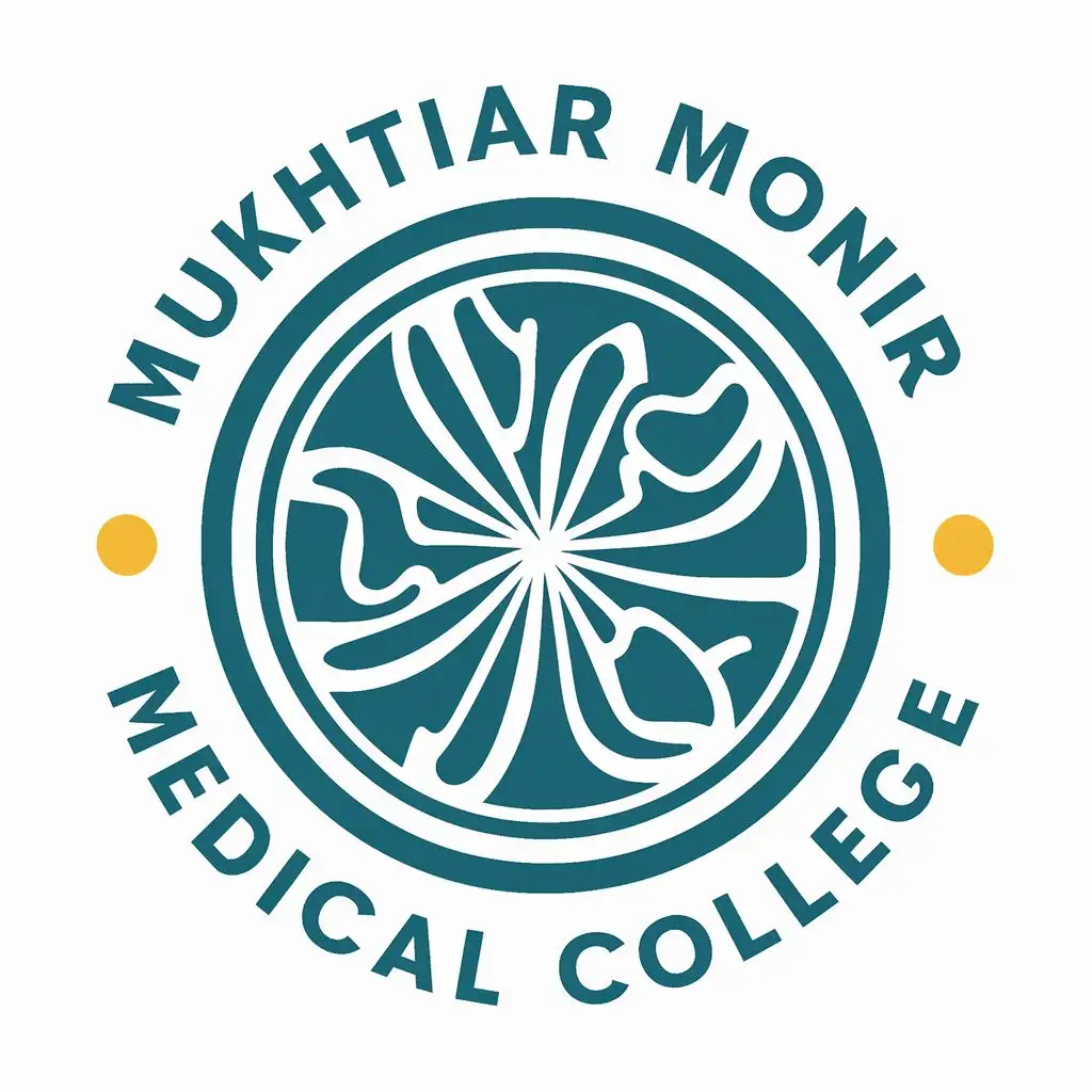 logo, circle, with the text "Mukhtiar Monir Medical College", typography, be used in Medical Dental industry