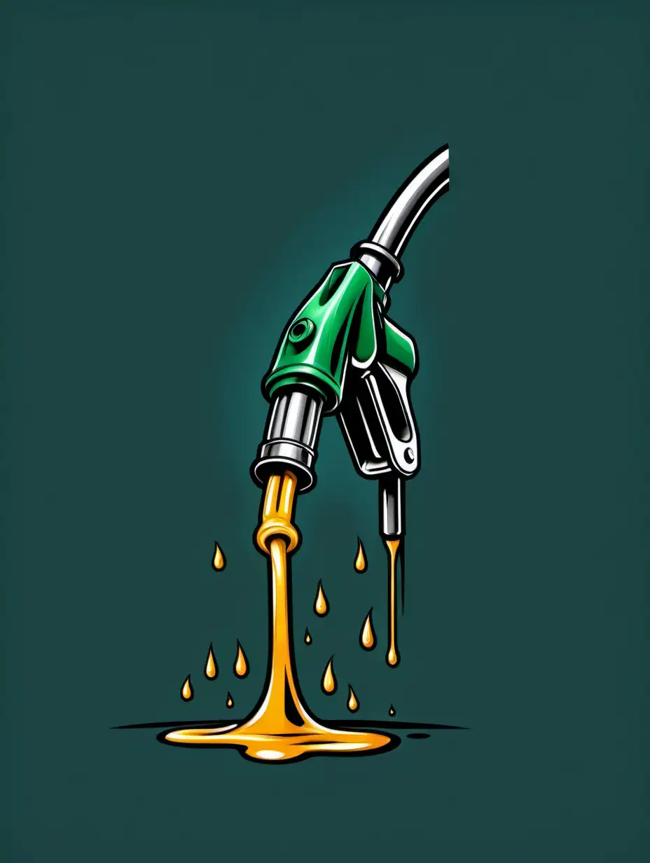 fuel nozzle pump dripping melted liquid art draw vector 