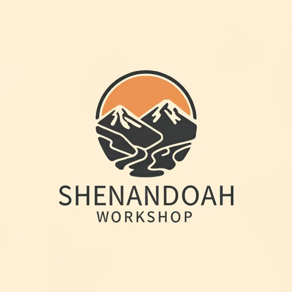 a logo design,with the text "Shenandoah Workshop", main symbol:valley, furniture,Minimalistic,be used in Construction industry,clear background