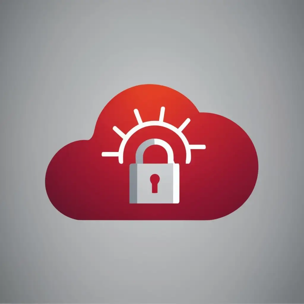 logo, red cloud with padlock and clear background, with the text "Cloud Business & Security", typography, be used in Technology industry