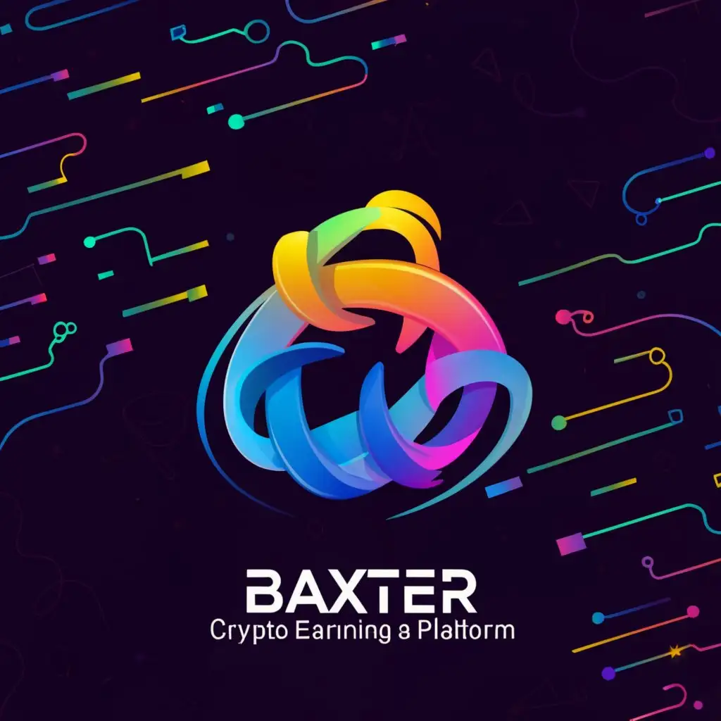 a logo design,with the text BAXTER
CRYPTO
EARNINGS EXCHANGE PLATFORM, main symbol:DYNAMIC BIG COLORED LOGO FUSION BXTR BIG LOGO IN OUTSIDE,Moderate,be used in Technology industry,clear background