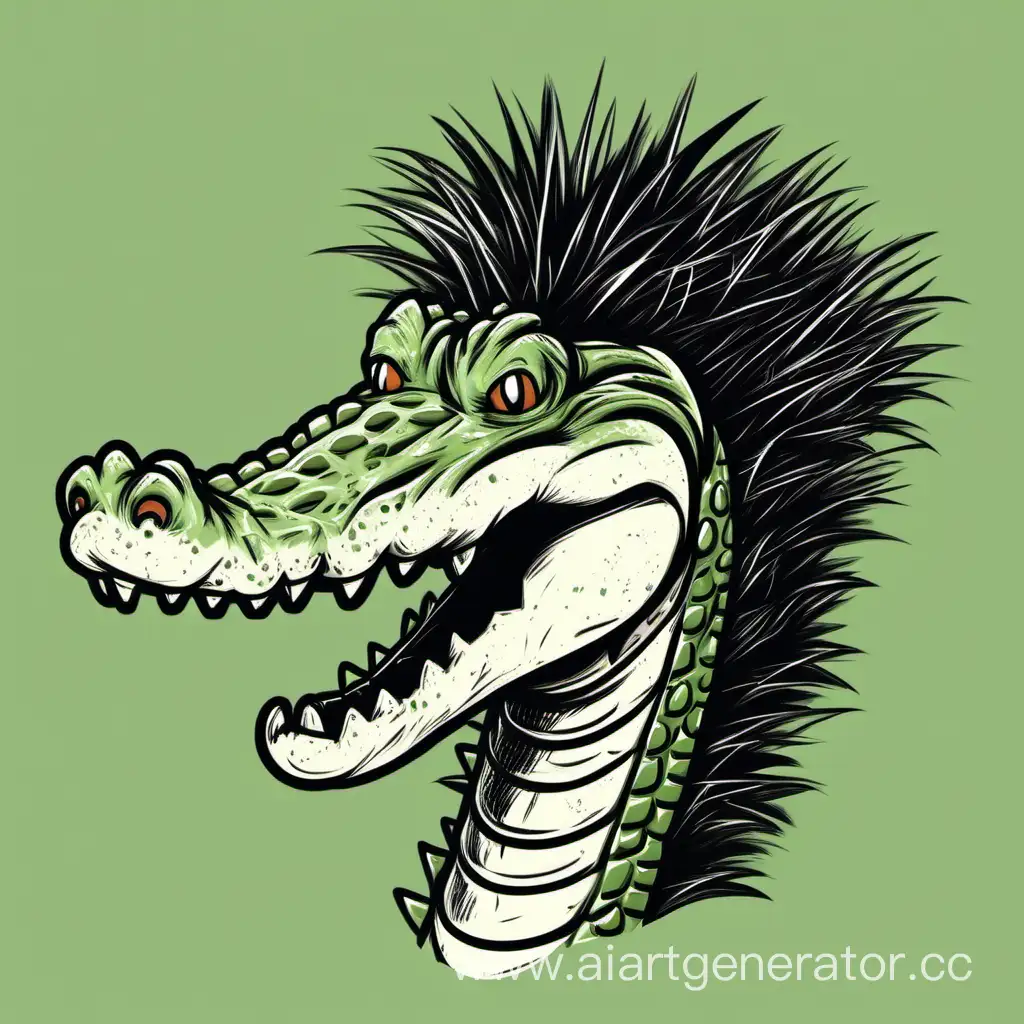 крокодил с волосами