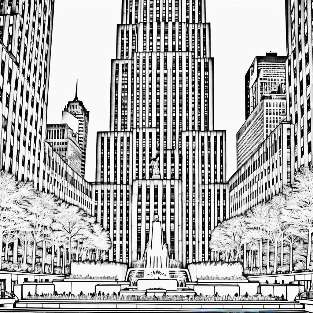 Fascinating Rockefeller Center New York Coloring Pages