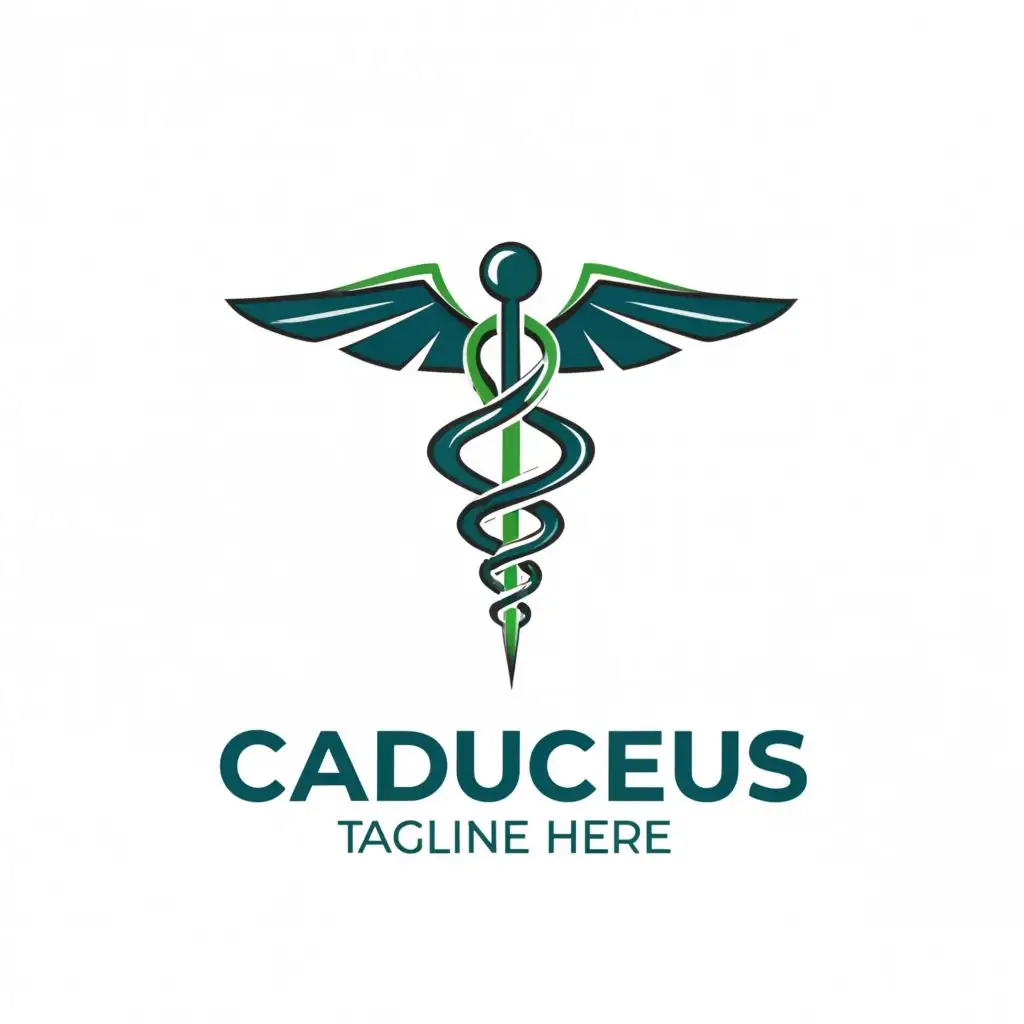 logo, The logo can feature a stylized caduceus, with two serpents intertwined around a central staff. The serpents can be colored blue and green, representing communication and growth, respectively. The staff can be split into two halves, with one half showing a stethoscope and the other a DNA strand, symbolizing the link between medical diagnosis and scientific exploration, with the text "Caduceus Diagnostics", typography, be used in Medical Dental industry