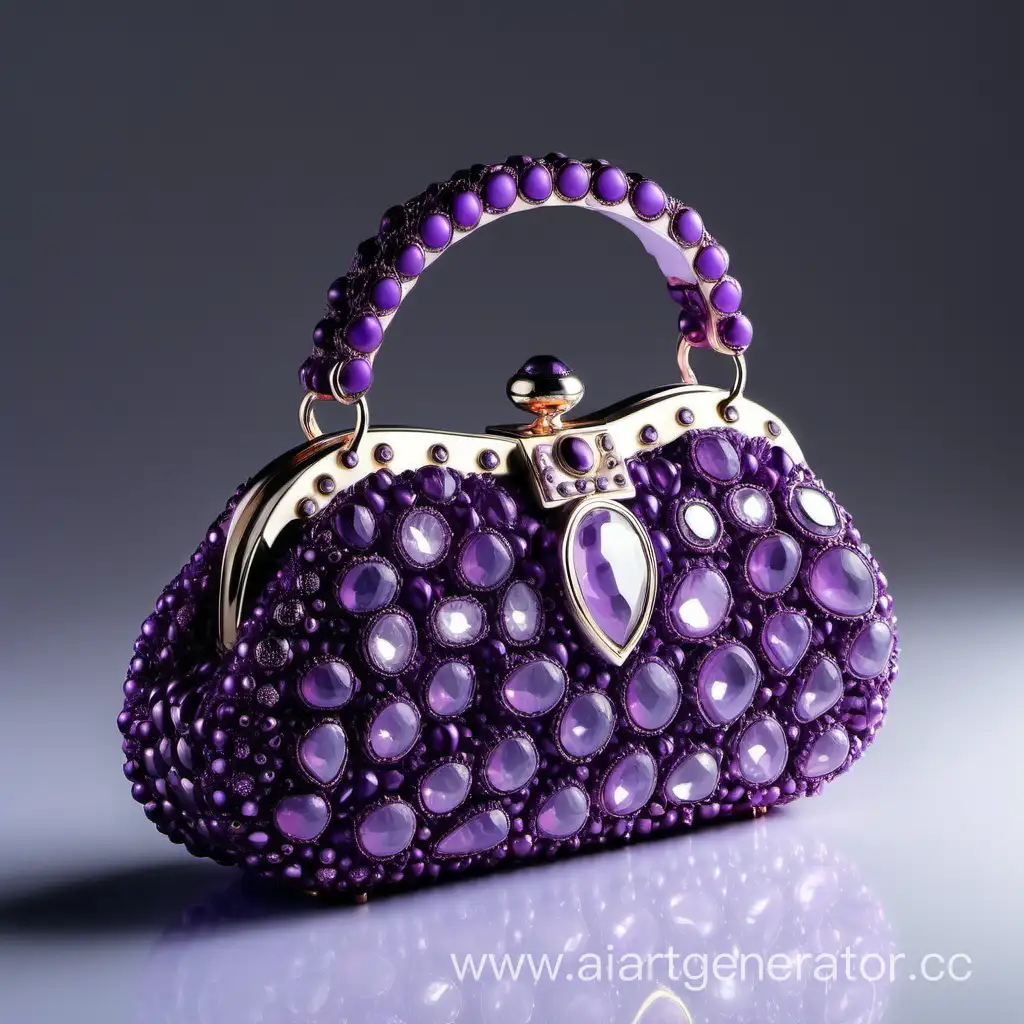Фиолетовая сумка с драгоценными камнями