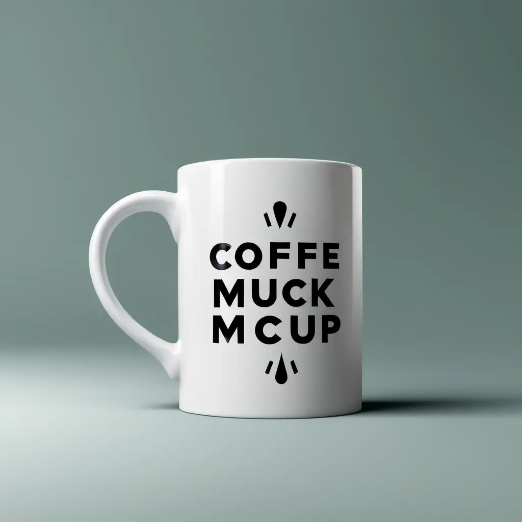 Minimalist Coffee Mug Mockup on Wooden Surface with Copy Space
