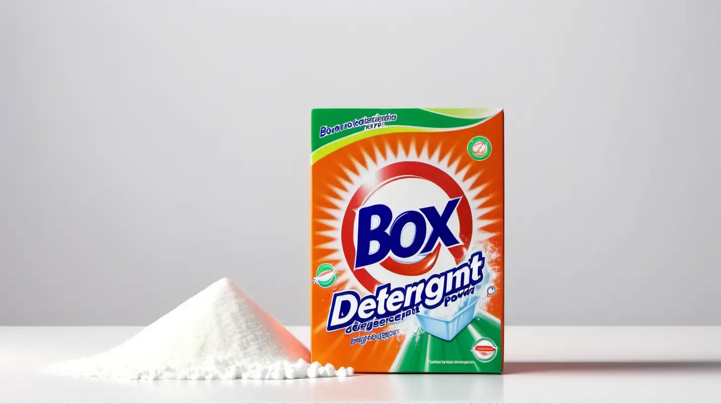 Effective Laundry Solutions Detergent Powder Box on Clean White Background