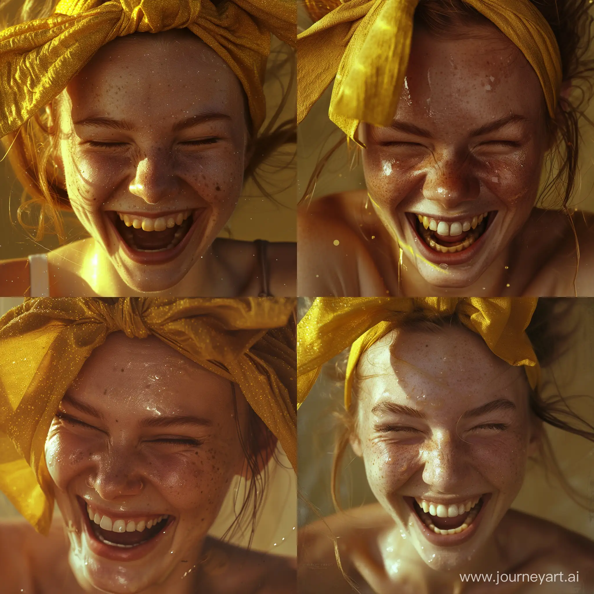 Joyful-Young-Woman-with-Yellow-Headband-Laughing-in-HighResolution-CloseUp