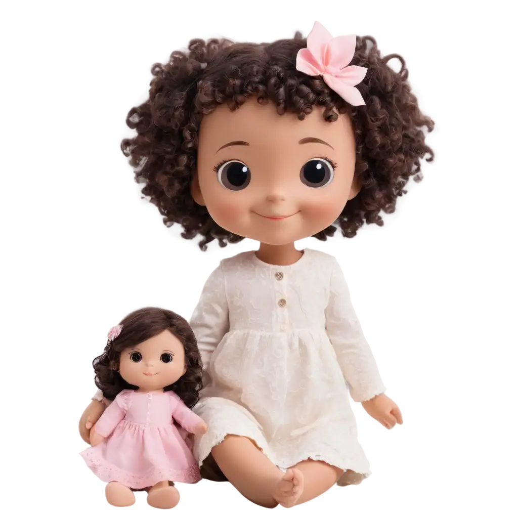 Cute doll holding a cute doll
