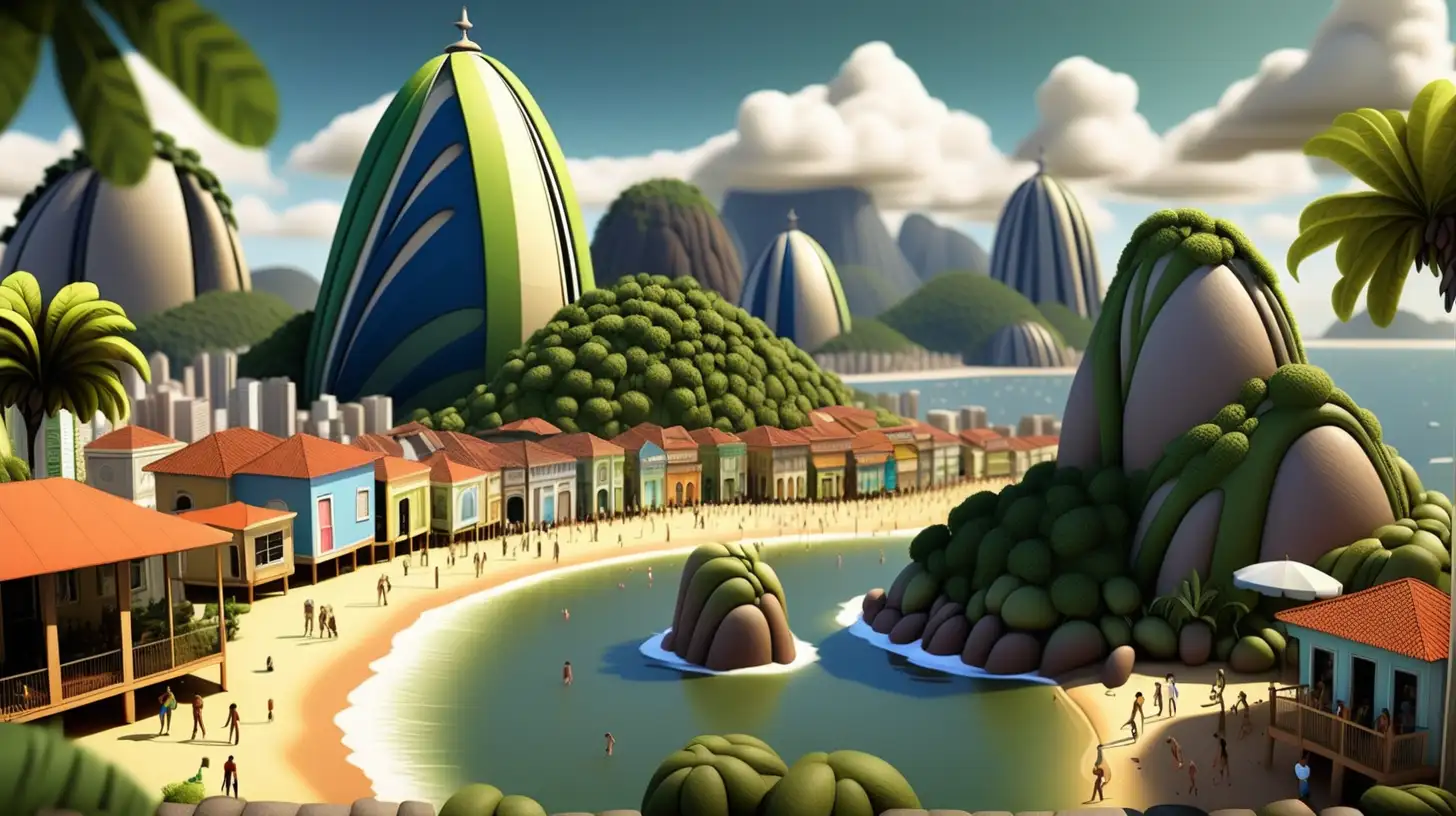 Visually stunning landscapes representing diverse Brazilian regions, from the vibrant streets of Rio de Janeiro to the lush Amazon rainforest. Each destination is intricately designed to capture the essence of Brazilian beauty and culture, with immersive 3D environments, interactive elements, and realistic detailing. beach destination too
