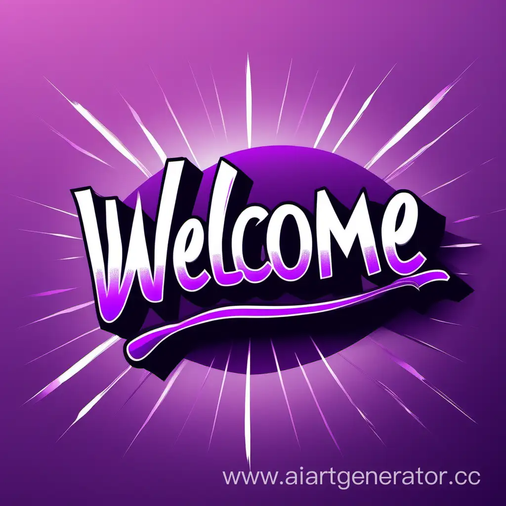 Vibrant-Purple-Welcome-Sign-with-Gradient-Shades