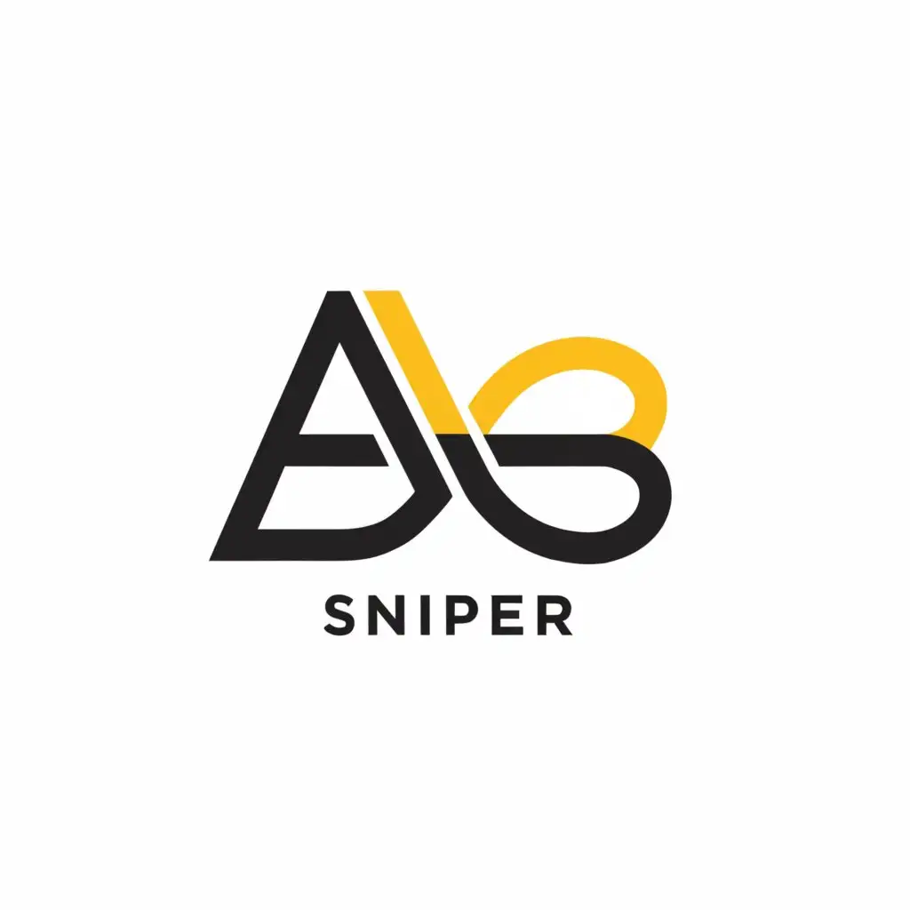 a logo design,with the text 'Ab sniper', main symbol:infinity sign,Moderate,clear background black