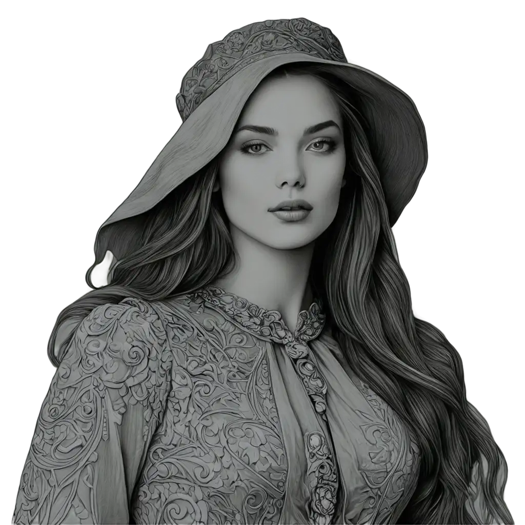 printable colouring pages, upscale greyscale, romantic fashion