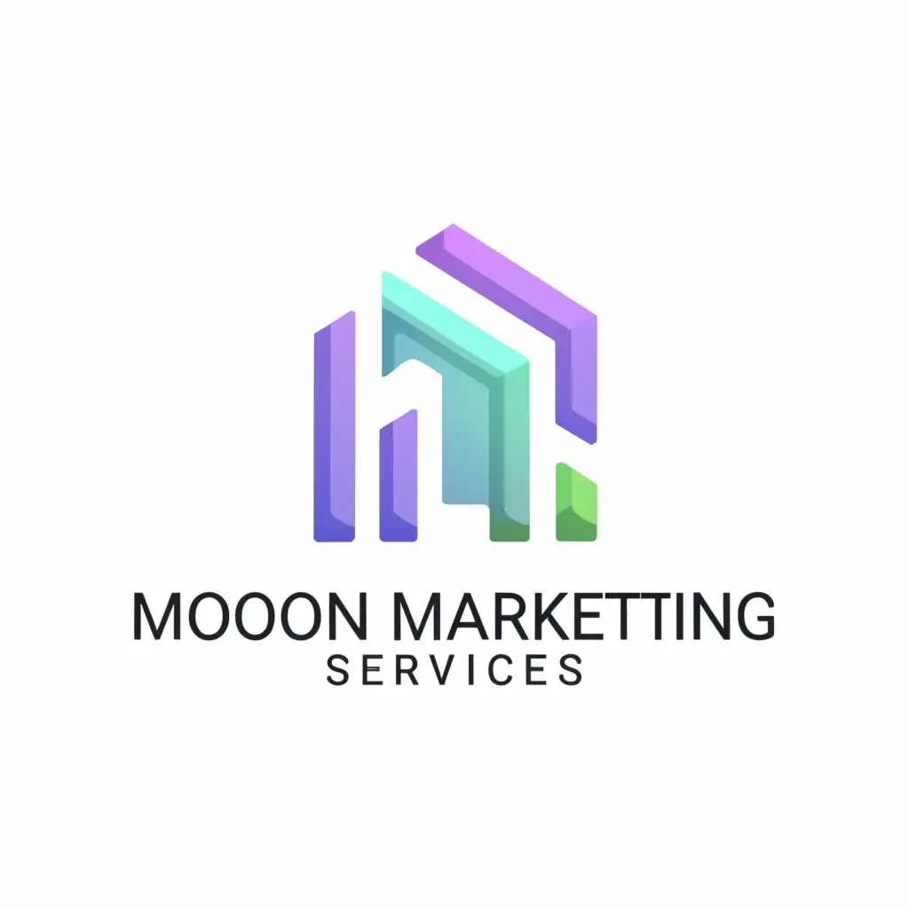 a logo design,with the text "MOON MARKETING SERVICES", main symbol:Home,Moderate,be used in Real Estate industry,clear background