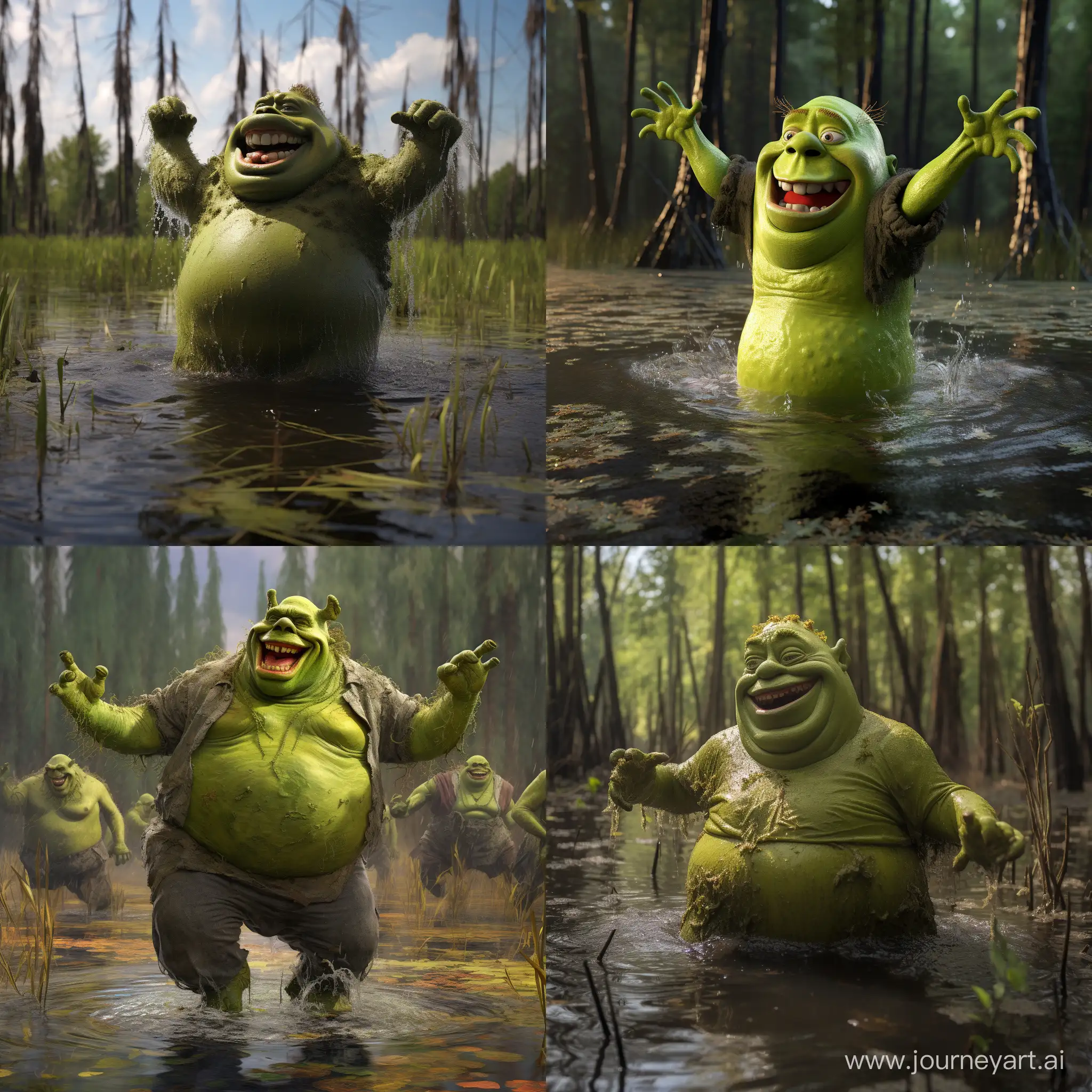 Shrek-Dancing-in-the-Swamp-Art