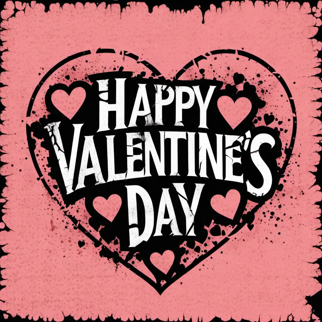 Happy Valentine Day Typography With Hearts, Happy Valentines Day