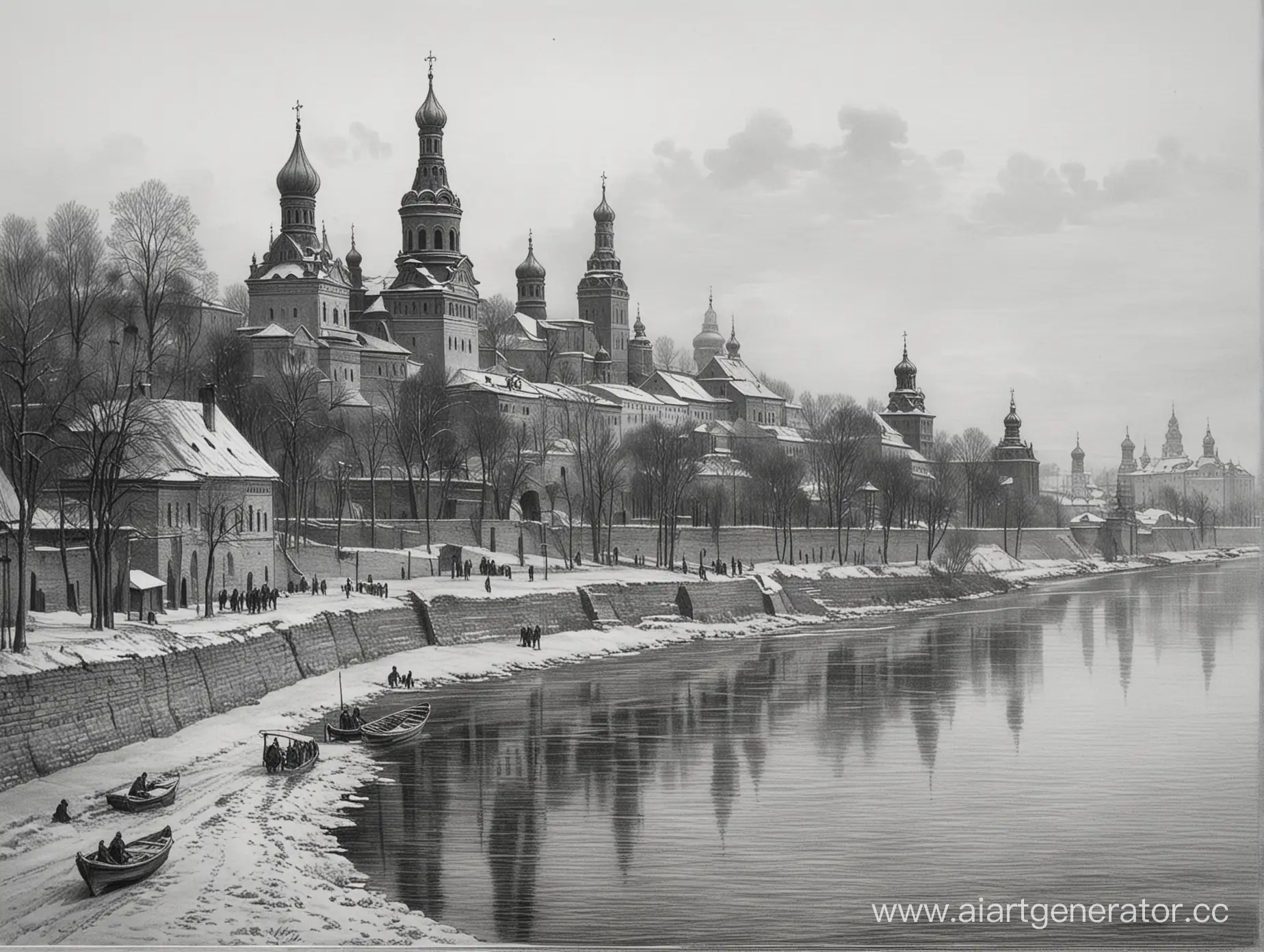 Historic-Pencil-Sketch-of-Nizhny-Novgorod-in-1892