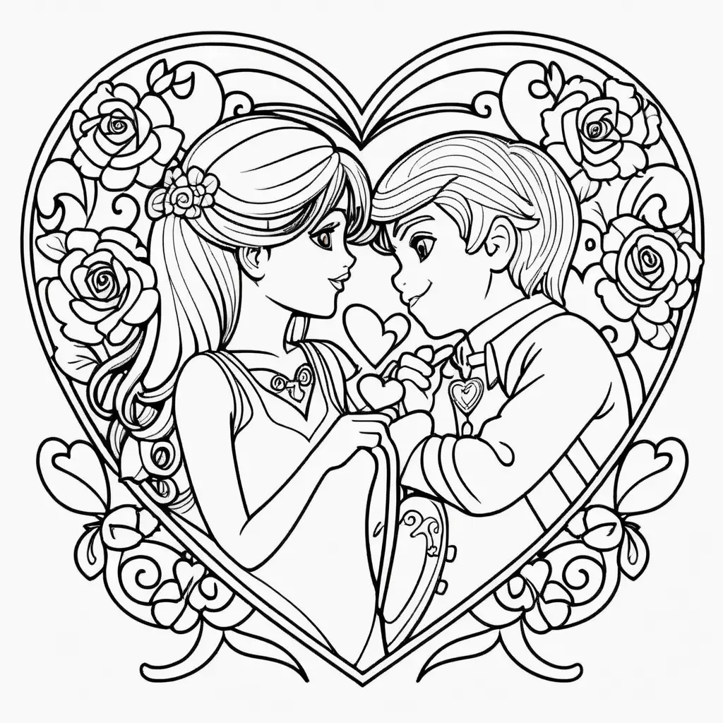 Heartwarming Valentines Day Coloring Page for Creative Fun