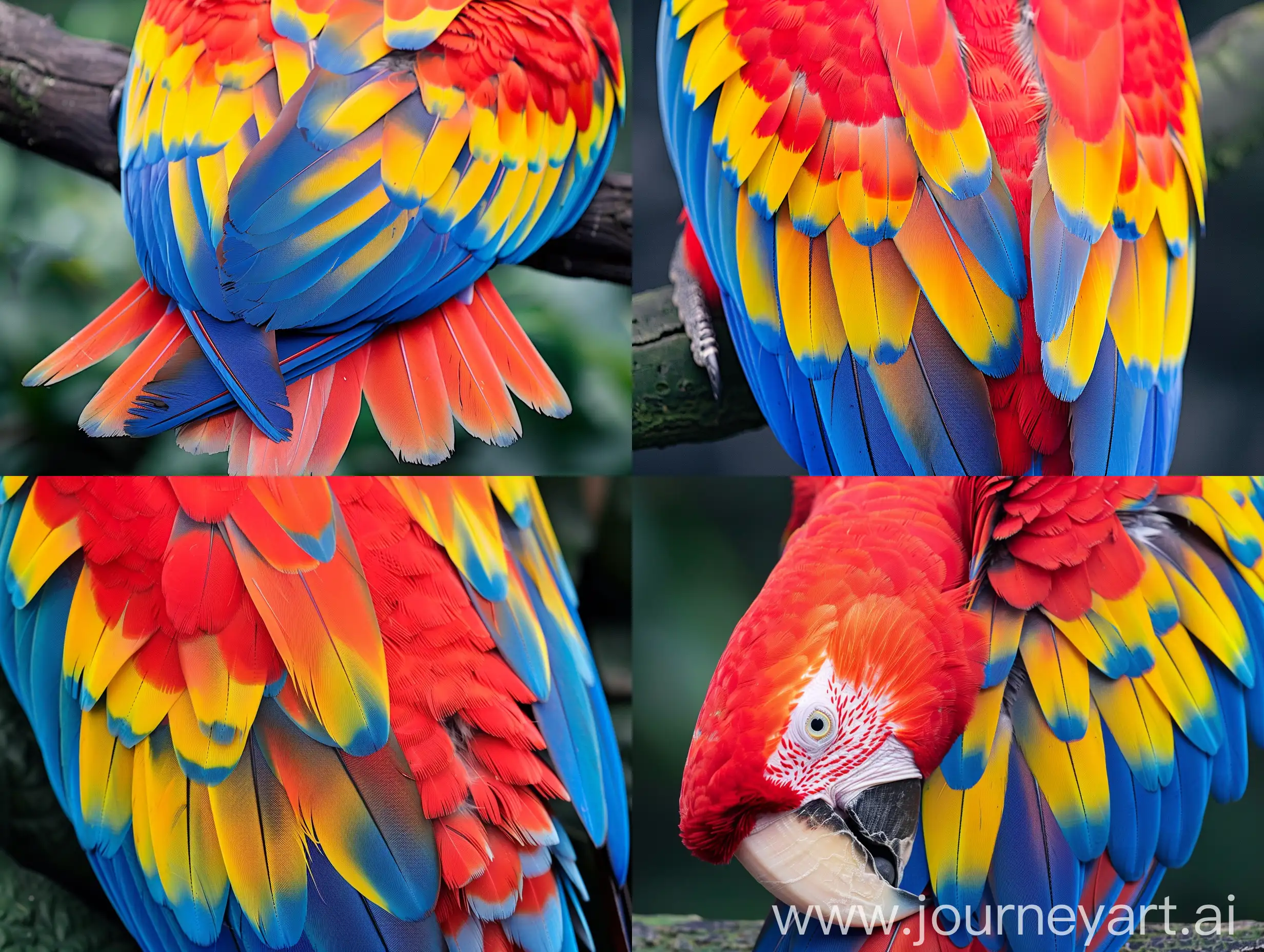 Vibrant-Scarlet-Macaw-Feathers-in-Exotic-Nature-Setting