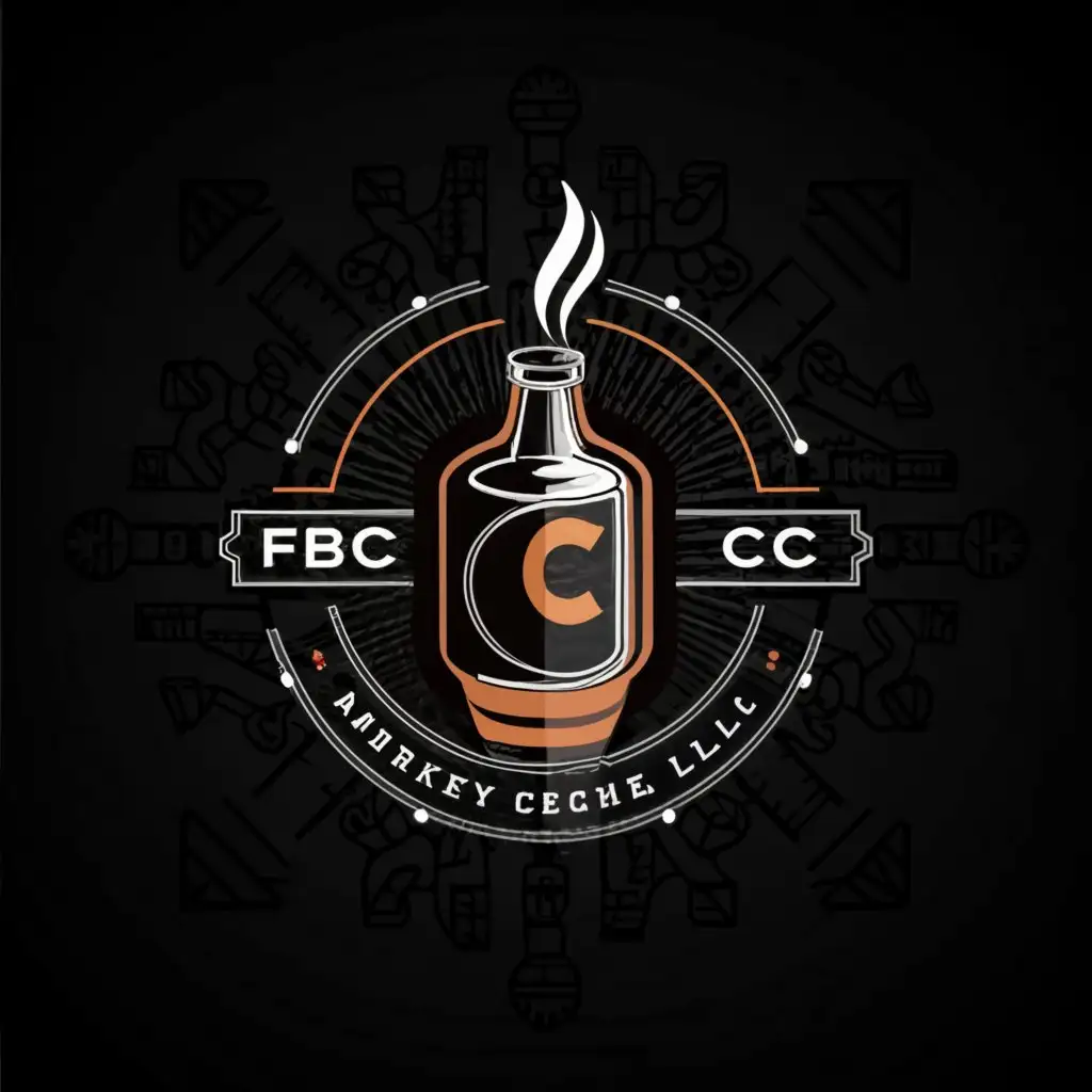 a logo design,with the text "FBC Co Tech LLC", main symbol:Whiskey, American, Coffee,complex,be used in Technology industry,clear background