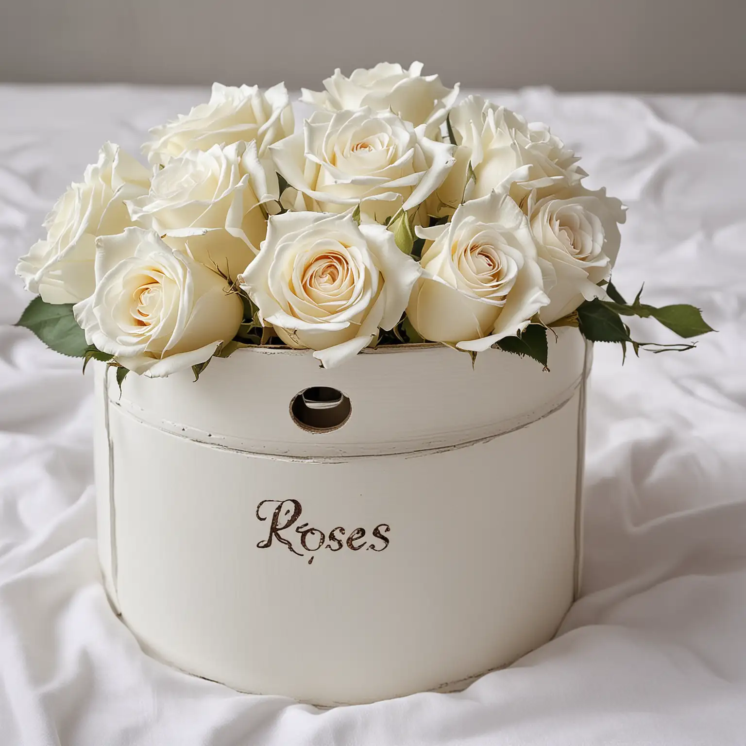 Elegant Arrangement of Closed White Roses