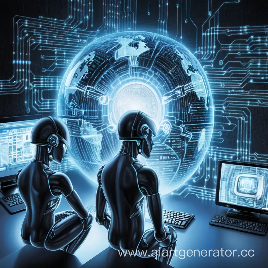 Futuristic-Cyber-Individuals-Accessing-Information-Online