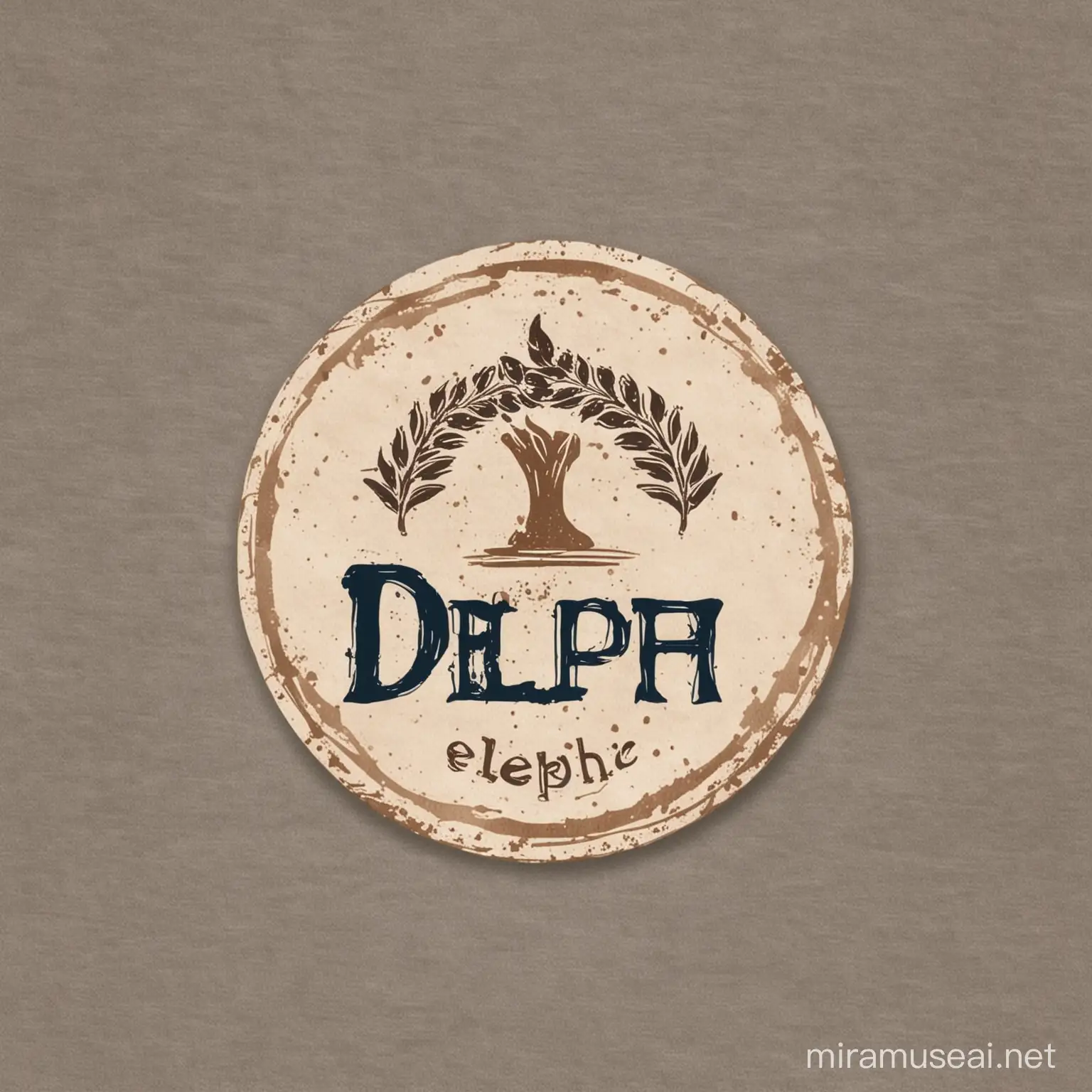 DELPHI Greek Restaurant Logo Deliciously Authentic Dining Experience