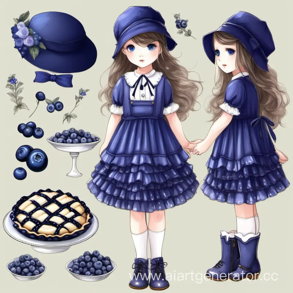 Adorable-Blueberry-Pie-Girl-Dress-with-Matching-Hat