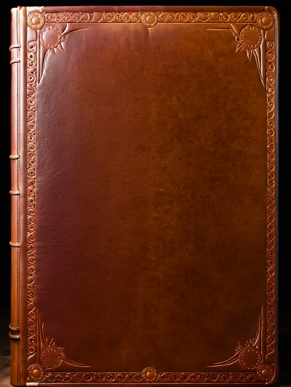 Vertical Leather Book Cover Border in Australian Colors