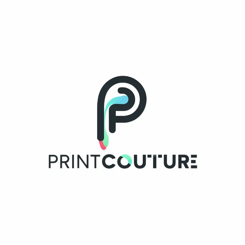 a logo design,with the text "PrintCouture", main symbol:printing nozzle,Minimalistic,be used in Technology industry,clear background