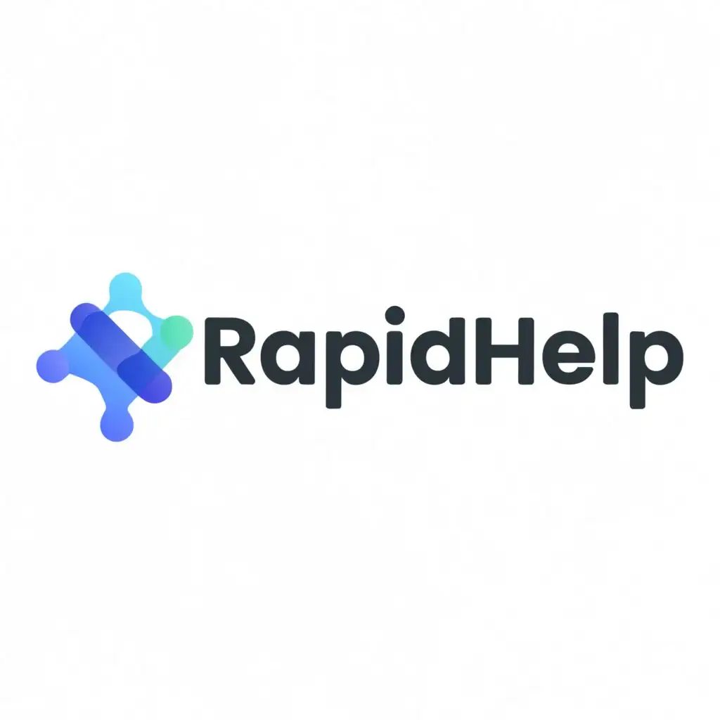 logo, background transparent, with the text "RapidHelp", typography, be used in Technology industry