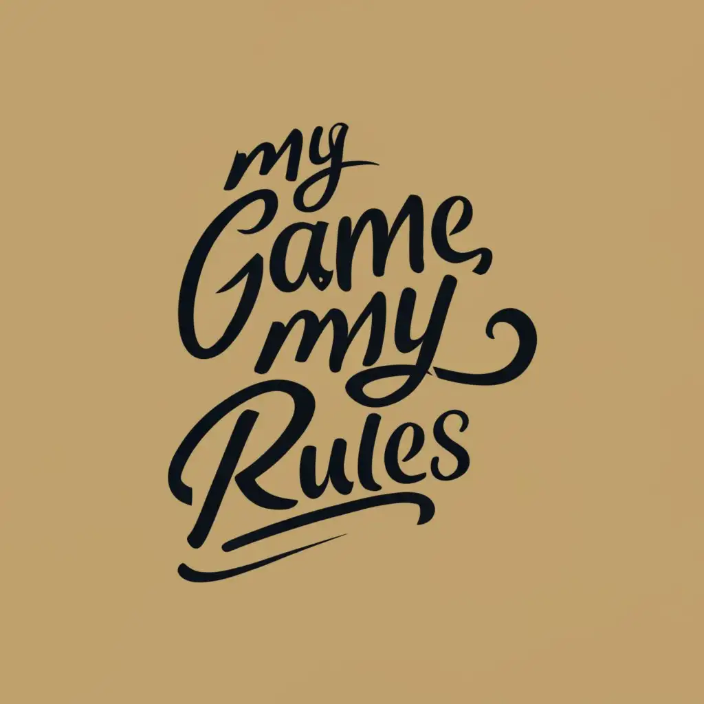logo, My game my rules, with the text "My game my rules", typography