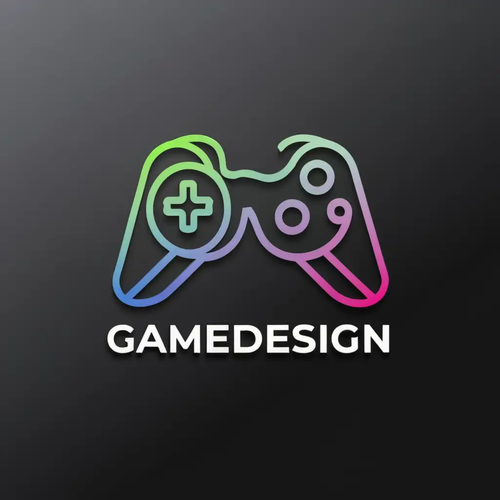 a logo design,with the text "Gamedesign", main symbol:Controller,Moderate,clear background