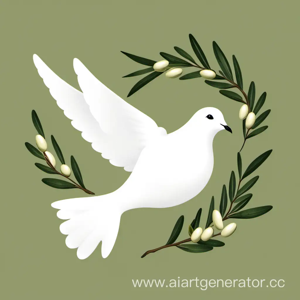 Peaceful-White-Dove-Carrying-Olive-Branch-in-Flight