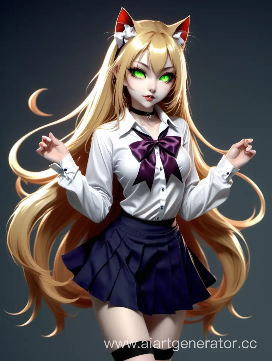 Mysterious-Vampire-Girl-with-Golden-Hair-in-Cheerleader-Skirt