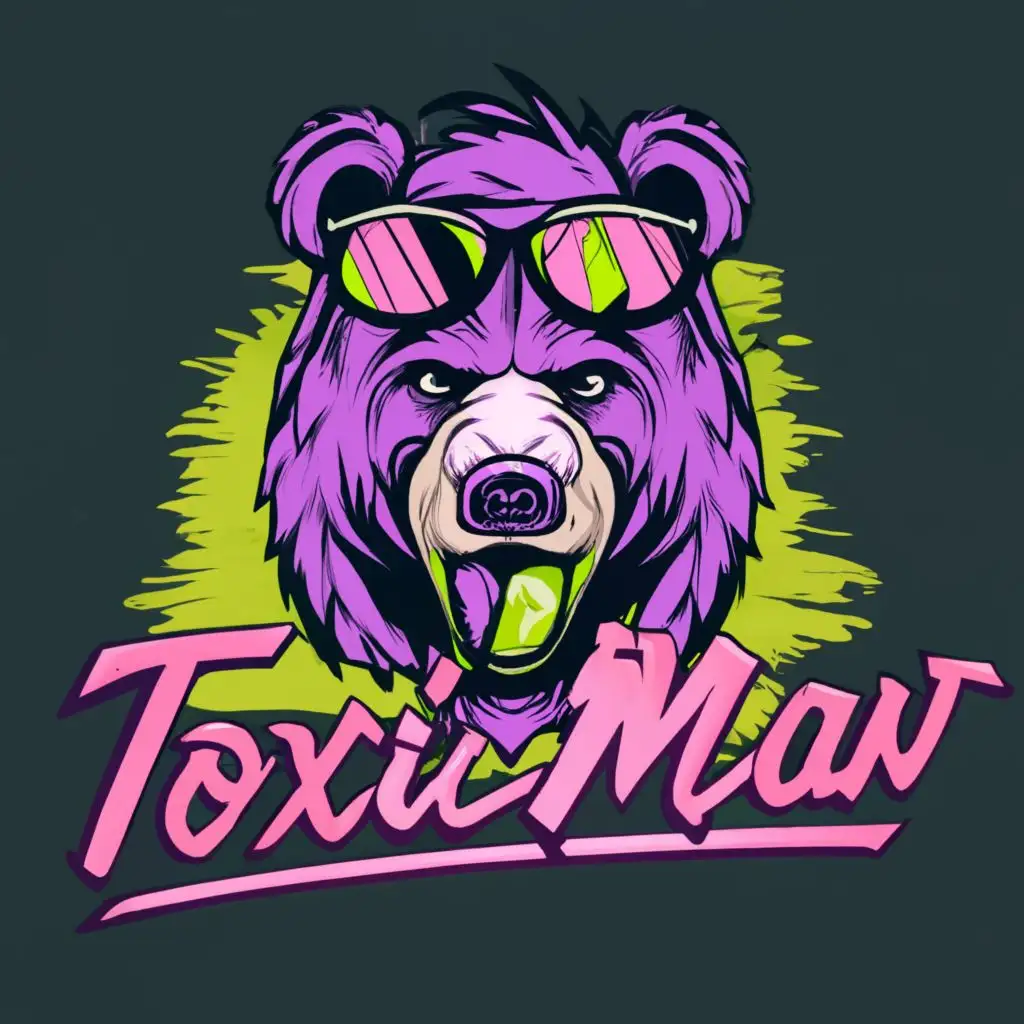 LOGO-Design-For-Toxicmanbear-Bold-Purple-Aesthetics-with-Typography-for-Entertainment-Industry