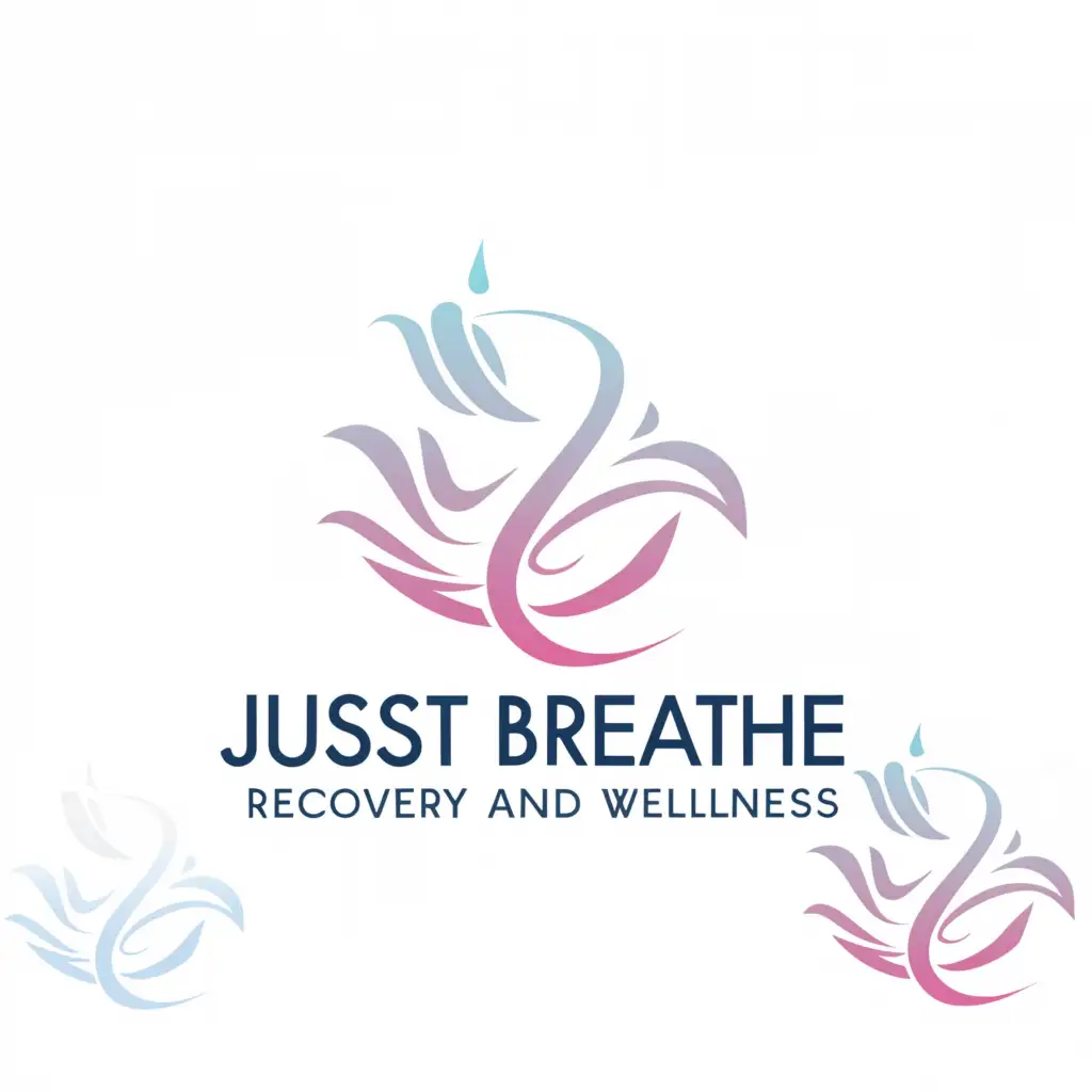 a logo design,with the text 'just breathe recovery and wellness', main symbol:breath,Moderate,be used in Beauty Spa industry,clear background