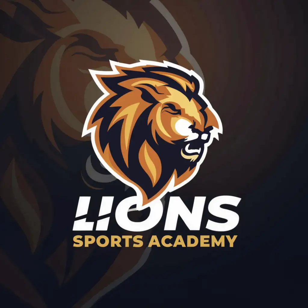 a logo design,with the text "lions sports academy", main symbol:a lion,Moderate,clear background