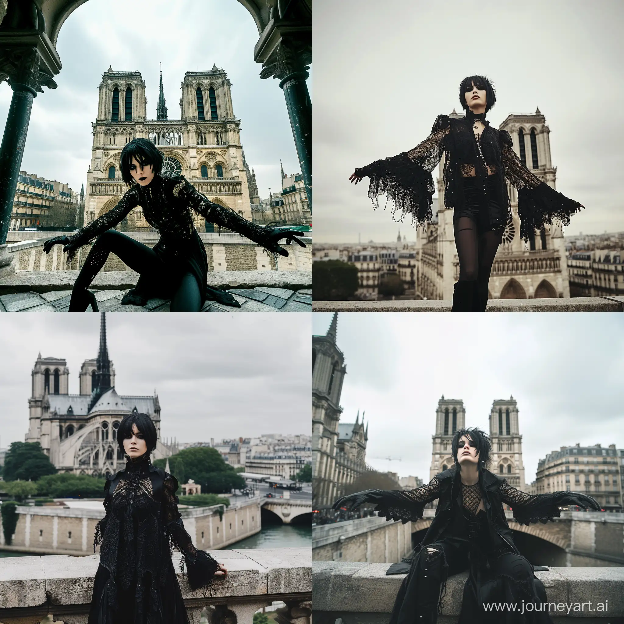Gothic-Chic-Photoshoot-at-Notre-Dame-De-Paris