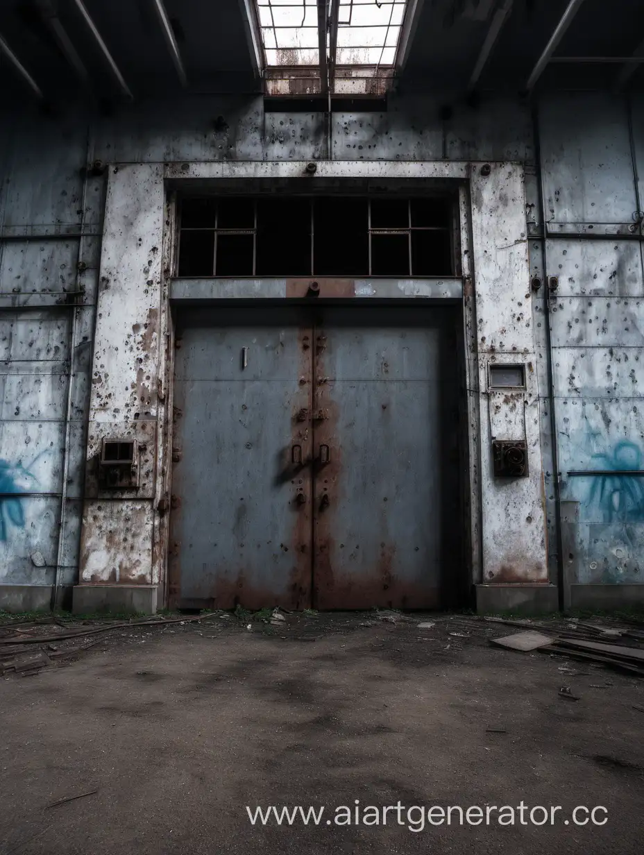заброшенный металлургический центр, без окон, но с одной открытой дверью которая ведет в никуда