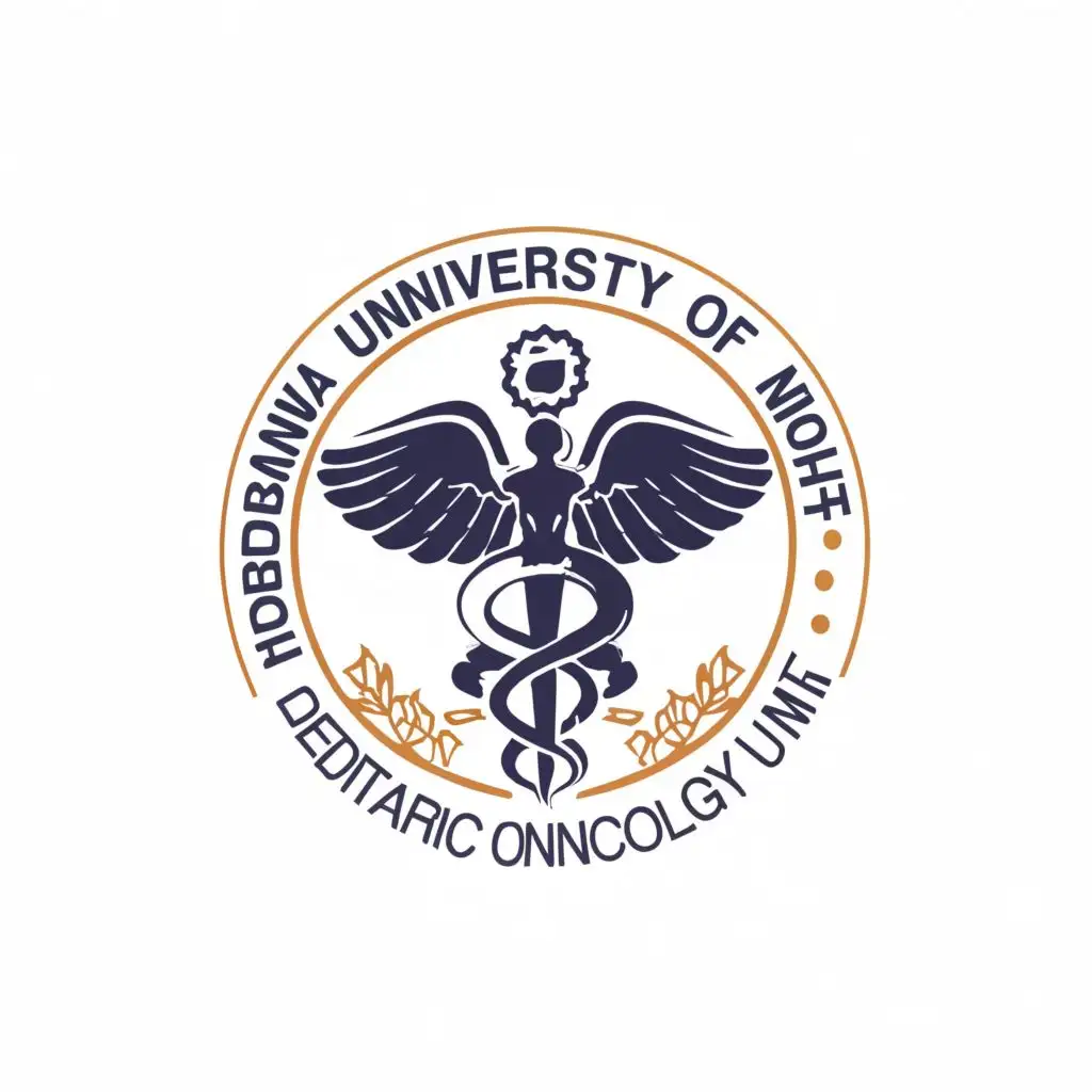 logo, Mahatma Gandhi University of Medical Sciences & Technology, with the text "Pediatric Oncolgy Unit", typography, be used in Medical Dental industry
