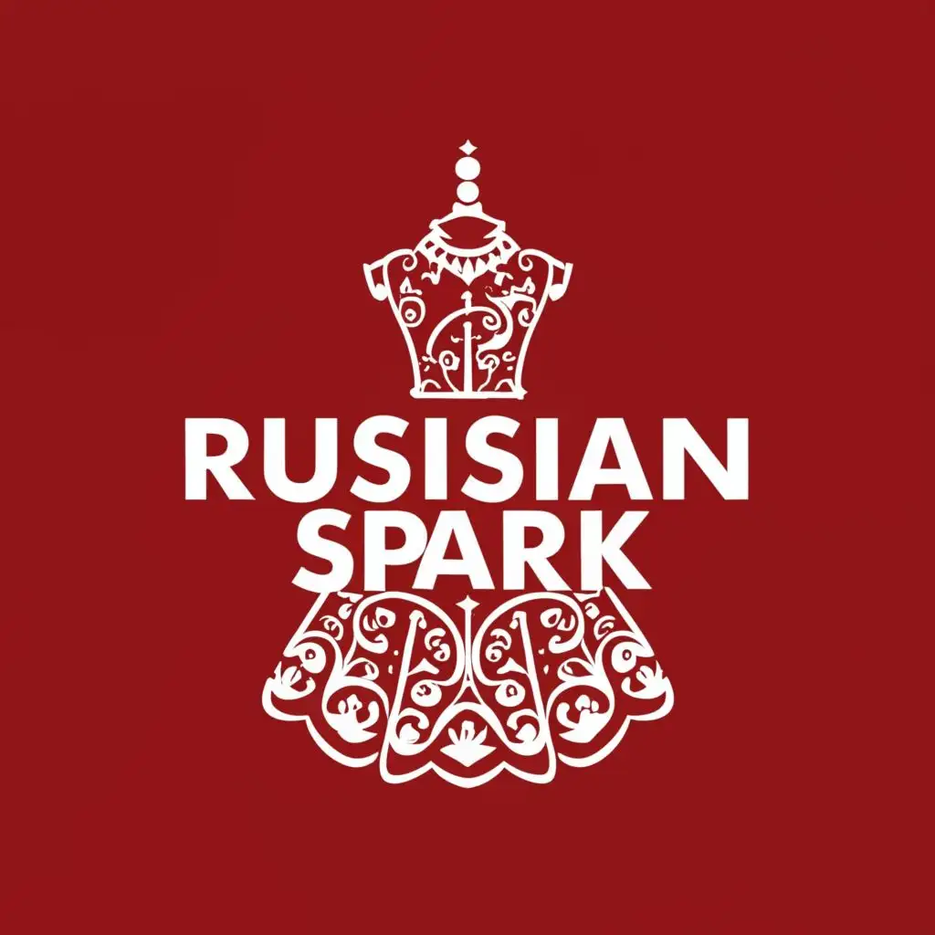 LOGO-Design-for-Russian-Spark-Traditional-Garb-and-Modern-Fusion-with-a-Red-Sparkle