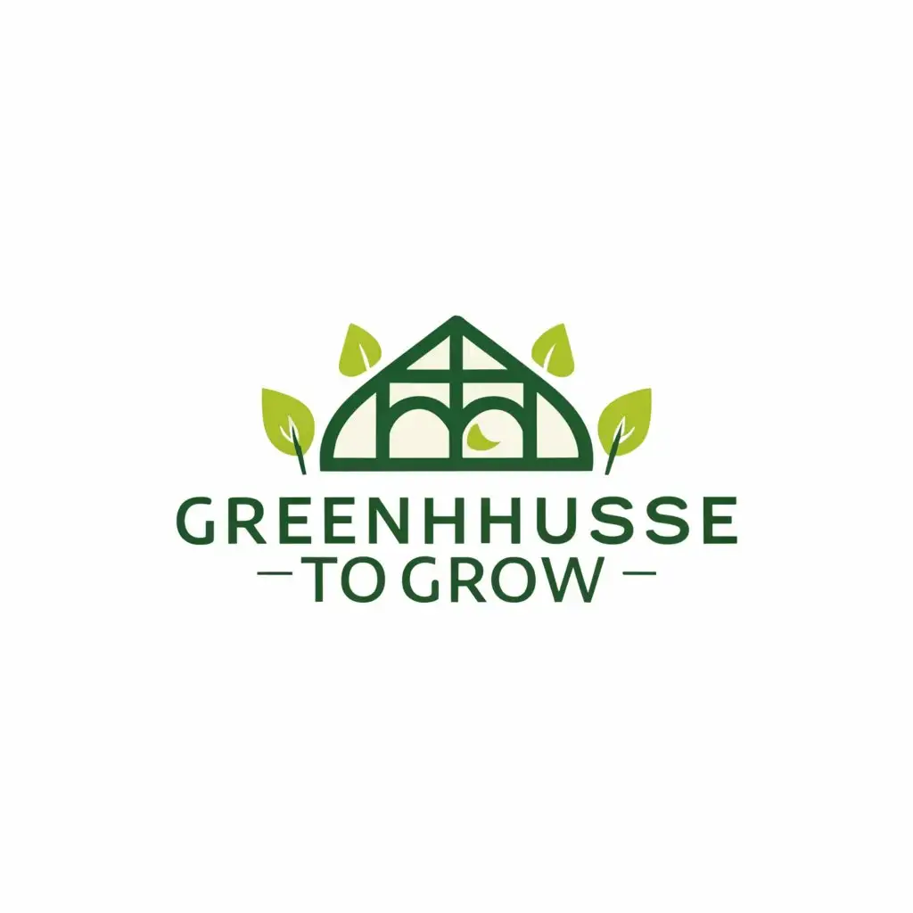 a logo design,with the text "GreenhouseToGrow", main symbol:Greenhouse,Moderate,clear background