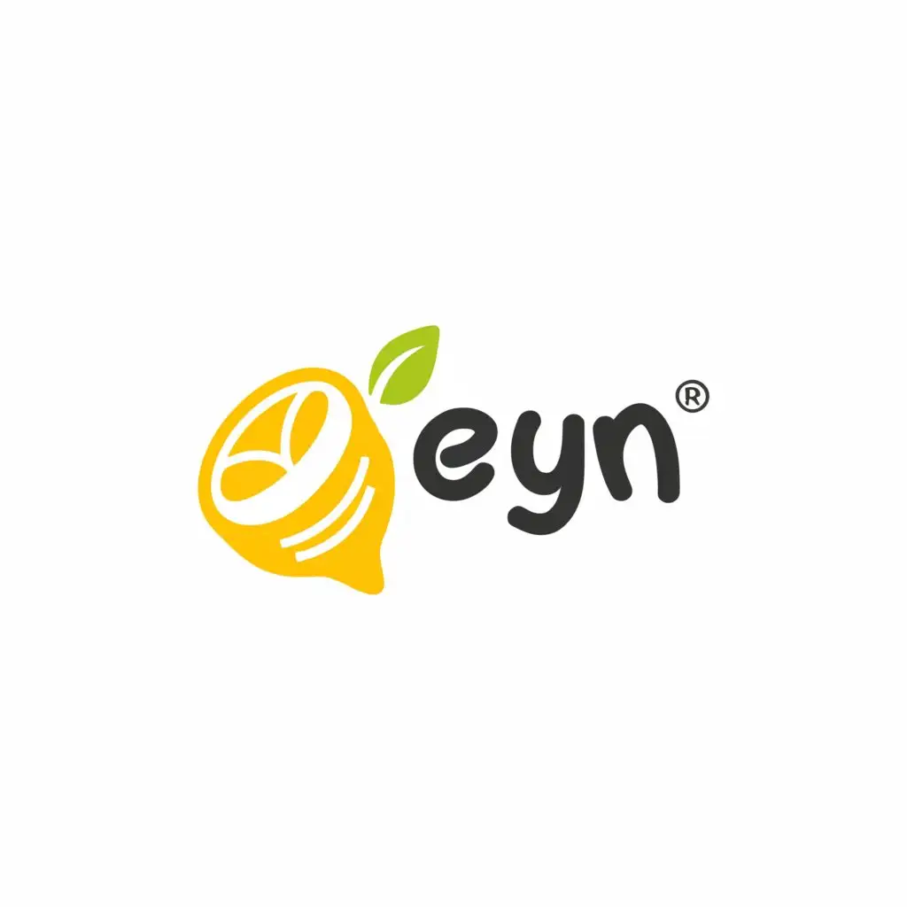 a logo design,with the text "Leryn", main symbol:lemon and leaf or cloud,Minimalistic,be used in Technology industry,clear background