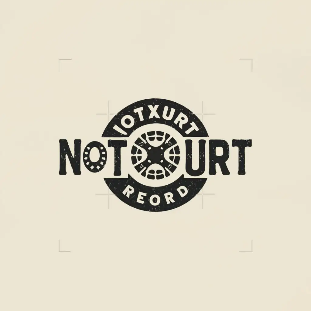 a logo design,with the text "Notxurt Records", main symbol:Film,Moderate,be used in Entertainment industry,clear background
